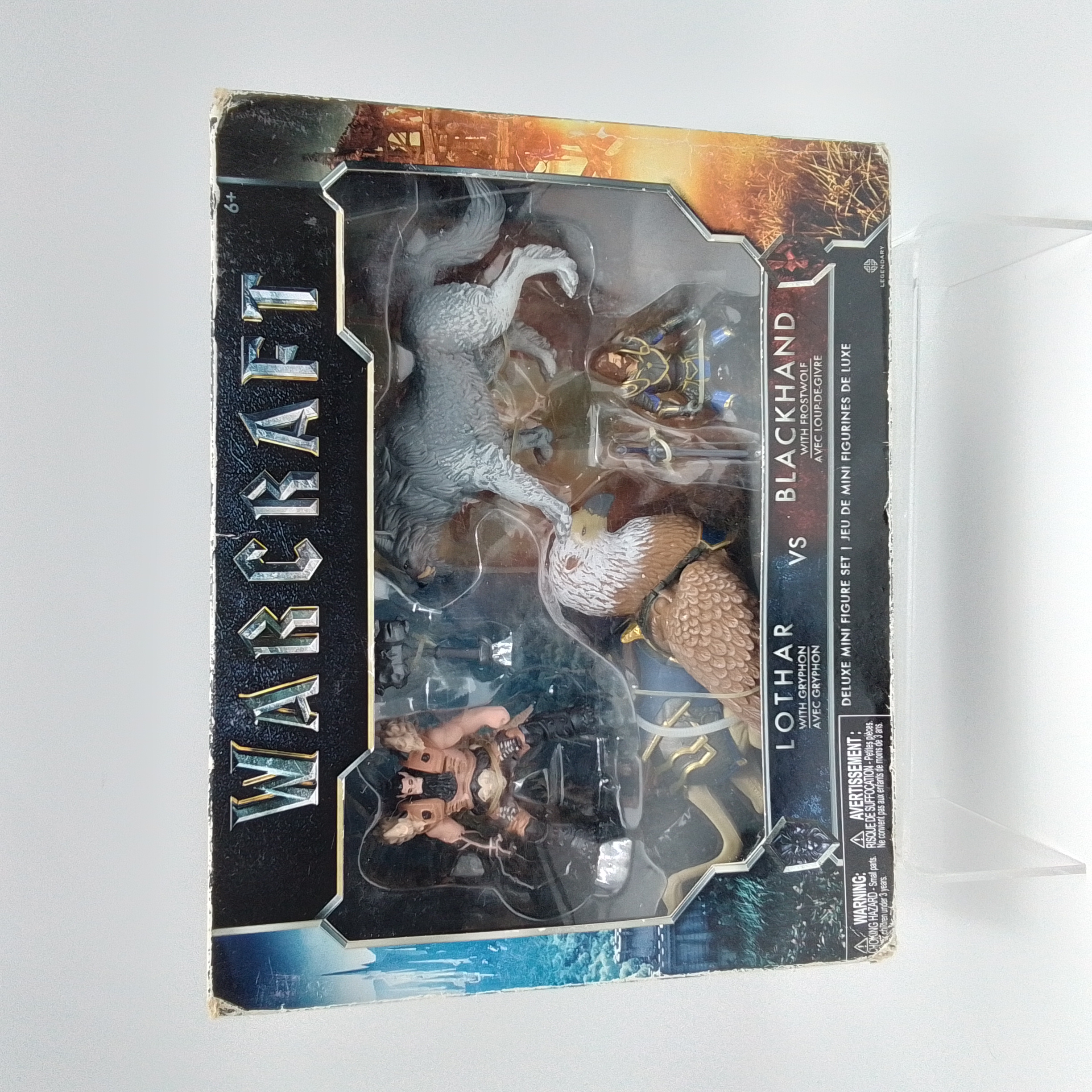 JAKKS PACIFIC WARCRAFT LOTHAR WITH GRYPHON VS BLACKHAND WITH FROSTWOLF SET